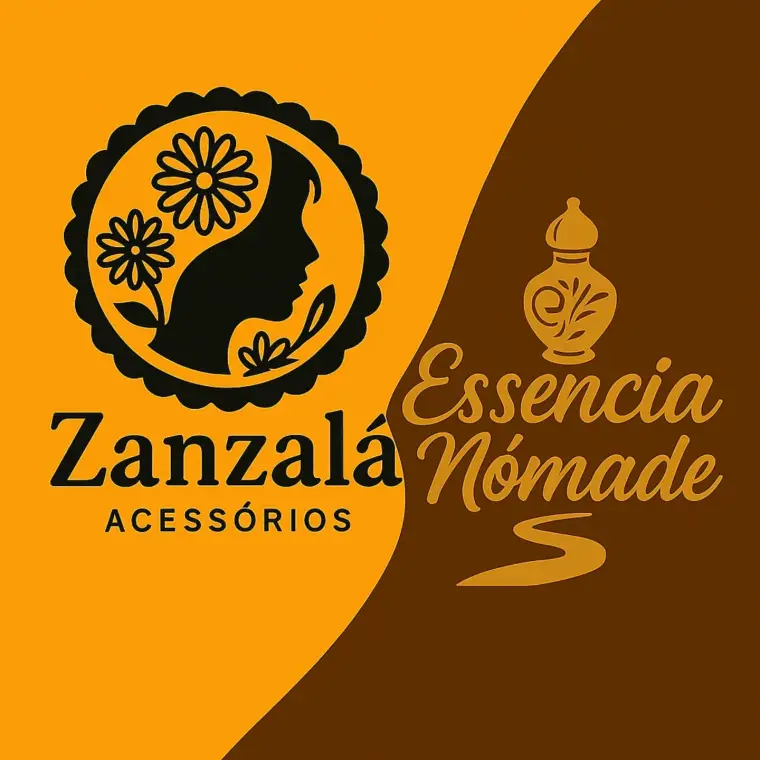 Os logos da Zanzalá Acessórios e da Essência Nômade