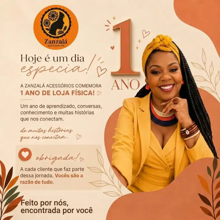 Post de 1 ano de loja física da Zanzalá